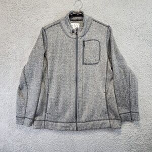 Marc New York Andrew Marc Mens L Gray Herringbone Zip Up Jacket Performance
